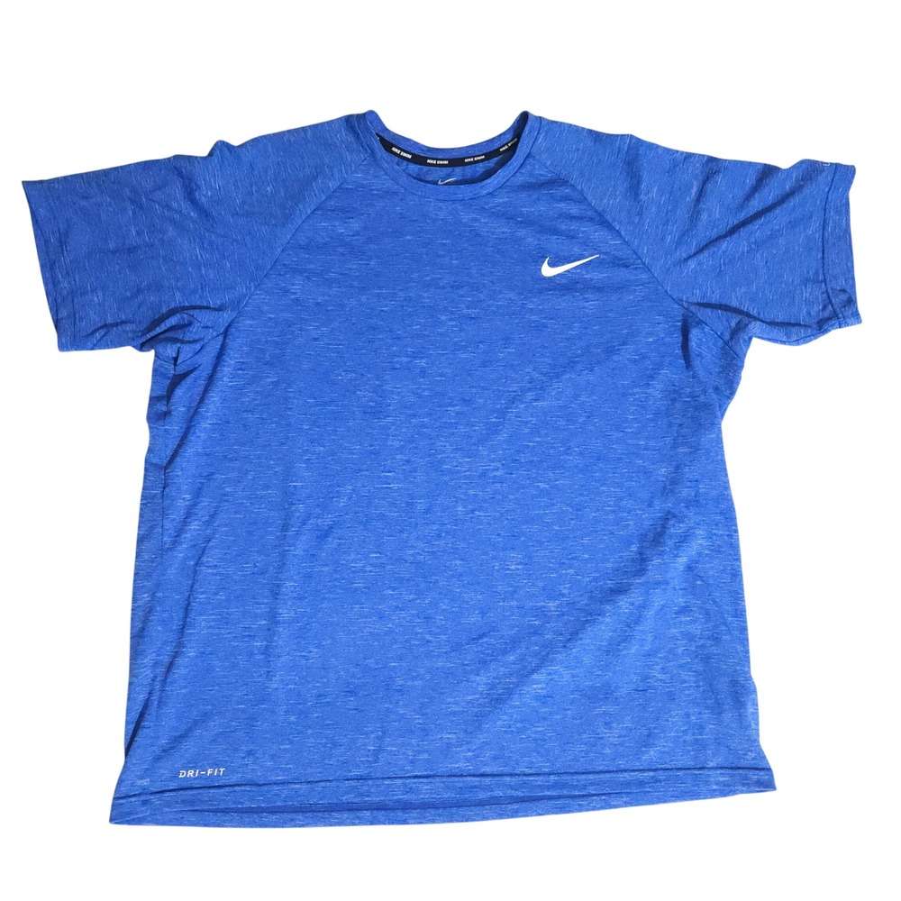 Nike Swim Dri-FIT Short Sleeve Performance Shirt Blue Heather XXL NESSA590